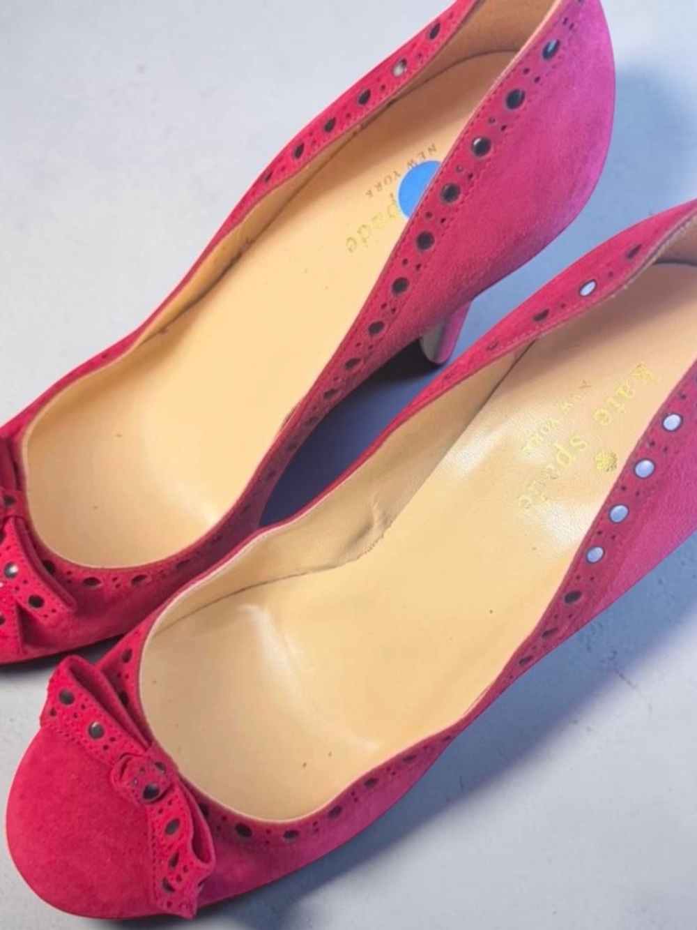 Vintage Kate Spade Fuchsia Suede with Bow Pump Size 7